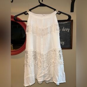White, lacy, tank top